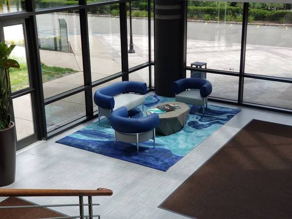 The renovated MCC Blue lobby