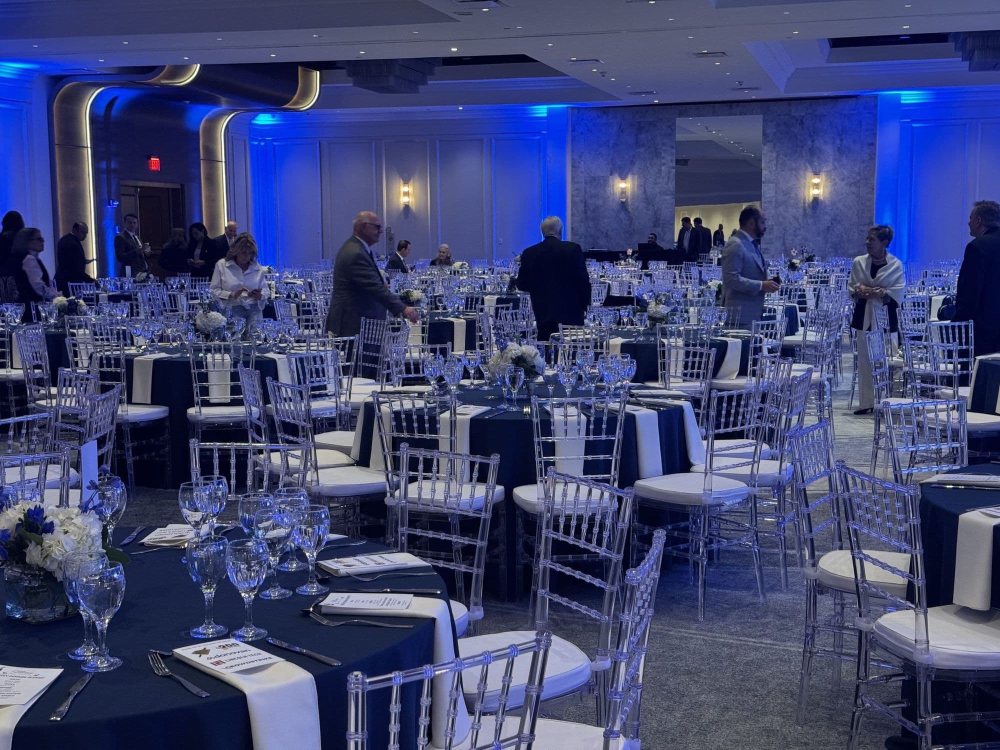 Guests arriving for a chamber dinner in the ballroom