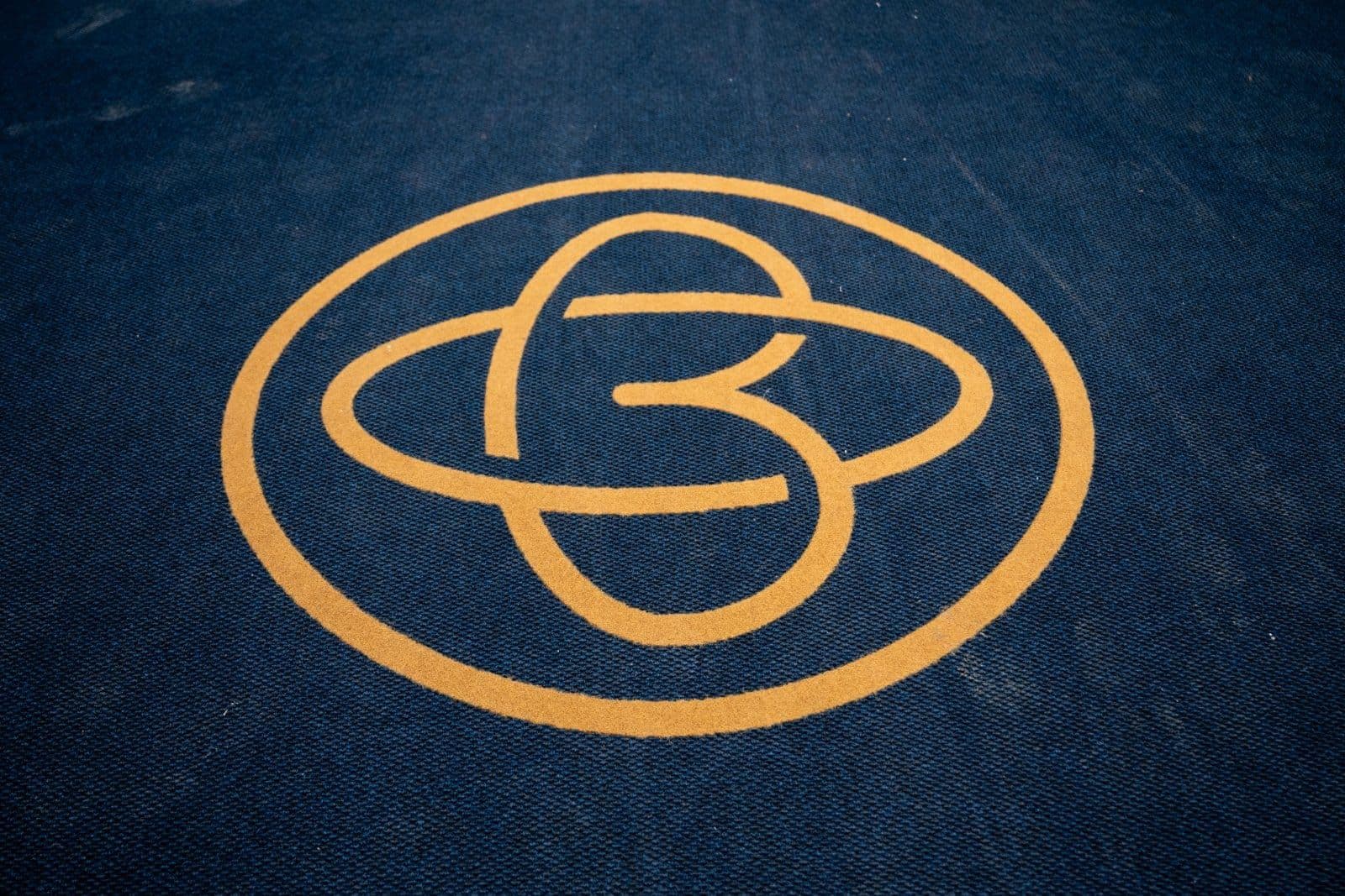 The World of Blue monogram in the carpet